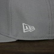 A close up of the New Era logo on the Philadelphia Phillies 2022 Mother’s Day On-Field 59Fifty Fitted Cap