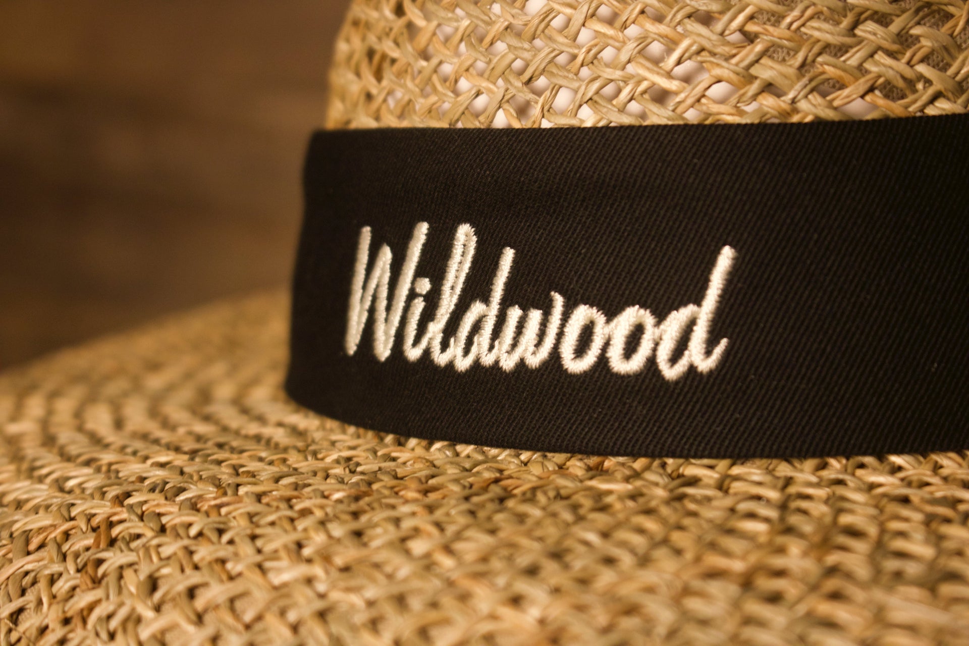 Wildwood Hat | Wildwood New Jersey Stone Colored Straw Hat |  OSFM the town of wildwood is a great place to bring this straw hat
