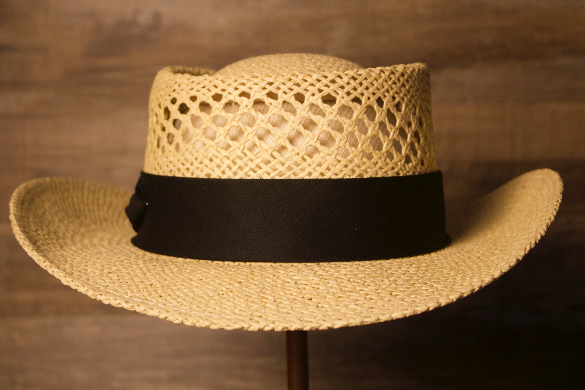 the back of this straw hat is the black band with nothing on it Ocean City Hat | Ocean City Natural Straw Hat