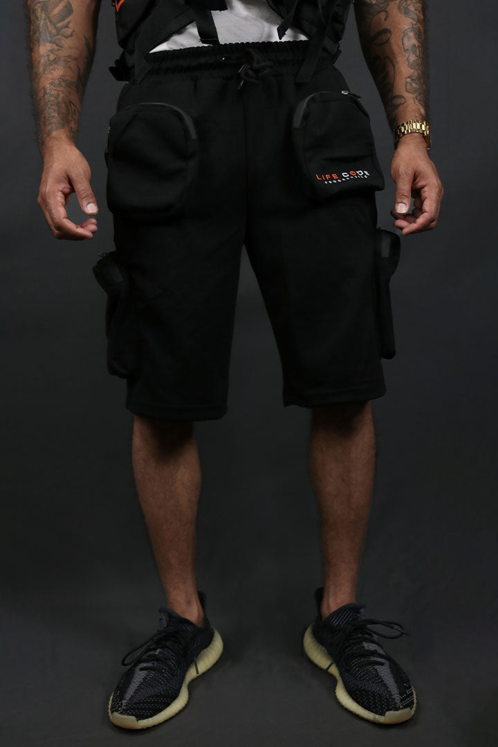 The Tech Fleece Streetwear Military  Cargo Shorts Life Code | Black