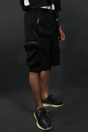 The wearer's right on the Tech Fleece Streetwear Military  Cargo Shorts Life Code | Black