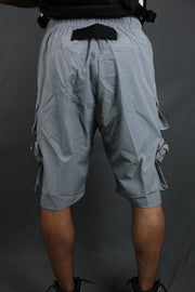 The backside of the Nylon Taslan Tactical Military Cargo Pocket Shorts Life Code | Gray