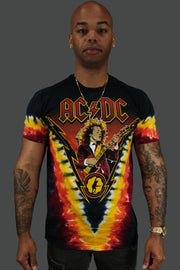 The AC/DC Angus Lighting Tie Dye TShirt | Black  
