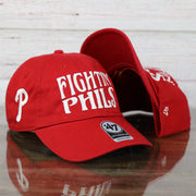 Philadelphia Phillies 2022 World Series Fightin' Phils Phillies Logo Side Patch Red Adjustable Dad Hat