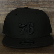 The front of the Philadelphia 76ers New Era Tonal 9Fifty Snapback