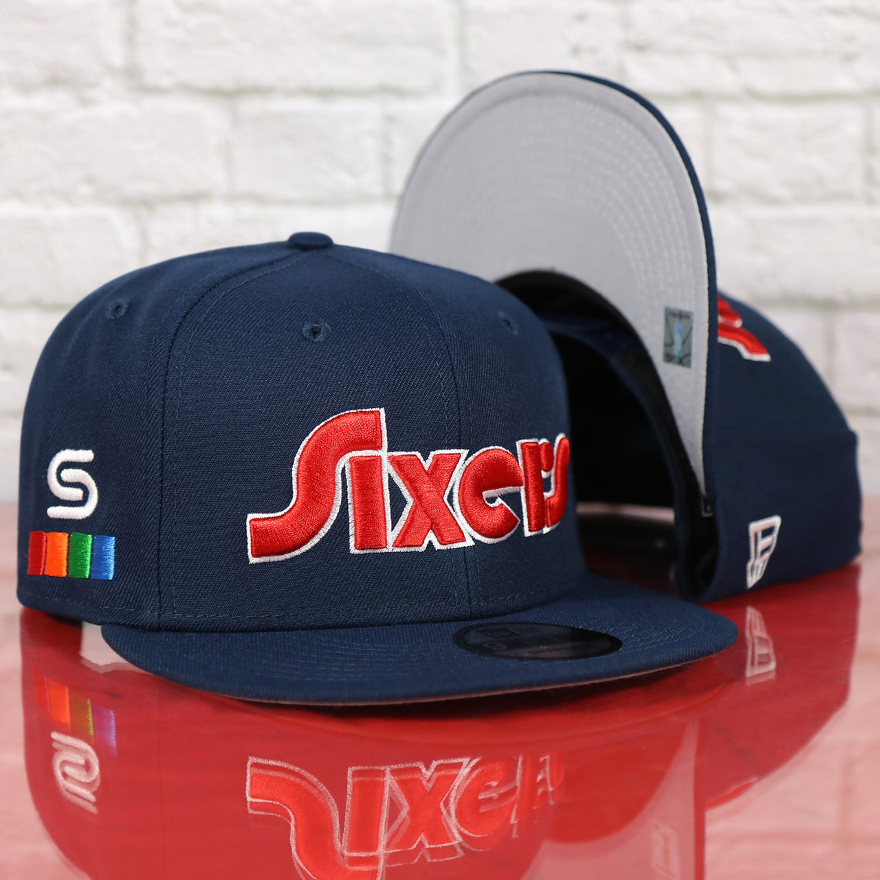 Philadelphia 76ers 2022 City Edition Sixers Script Spectrum Side Patch 9Fifty Snapback Hat