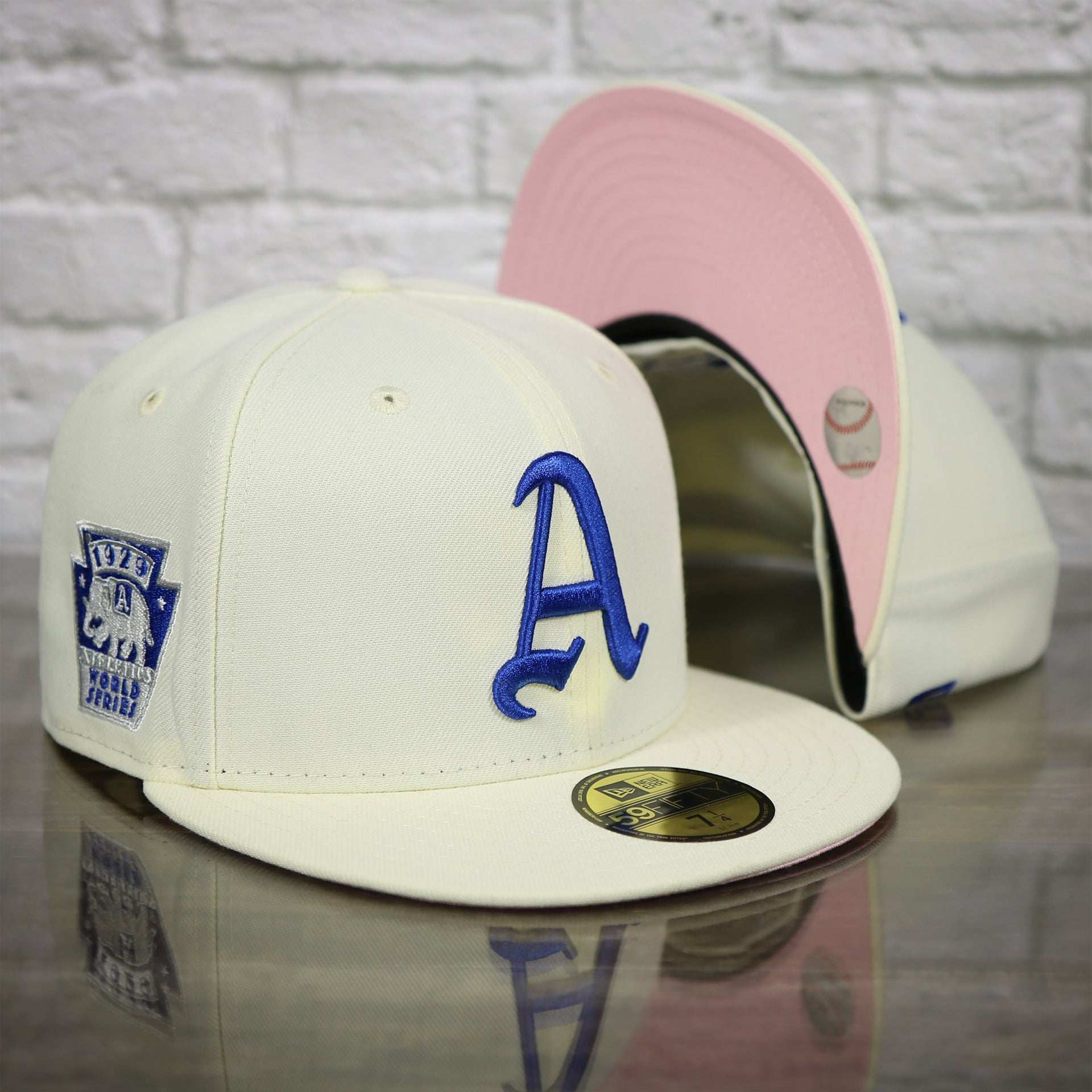 Philadelphia Athletics 1929 World Series Side Patch Pink Bottom Chrome 59Fifty Fitted Cap | "The Athletics Pack"