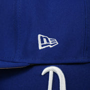 new era logo on the Philadelphia Athletics 1911 World Series Side Patch Pink Bottom Royal 59Fifty Fitted Cap | "The Athletics Pack"