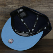 underside of the Chicago Cubs MLB City Connect 2021 On-Field 9Fifty Blue Bottom Snapback | Navy Blue