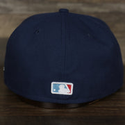 back side of the Chicago Cubs MLB City Connect 2021 On-Field 59Fifty Black Bottom Fitted Hat | Navy Blue