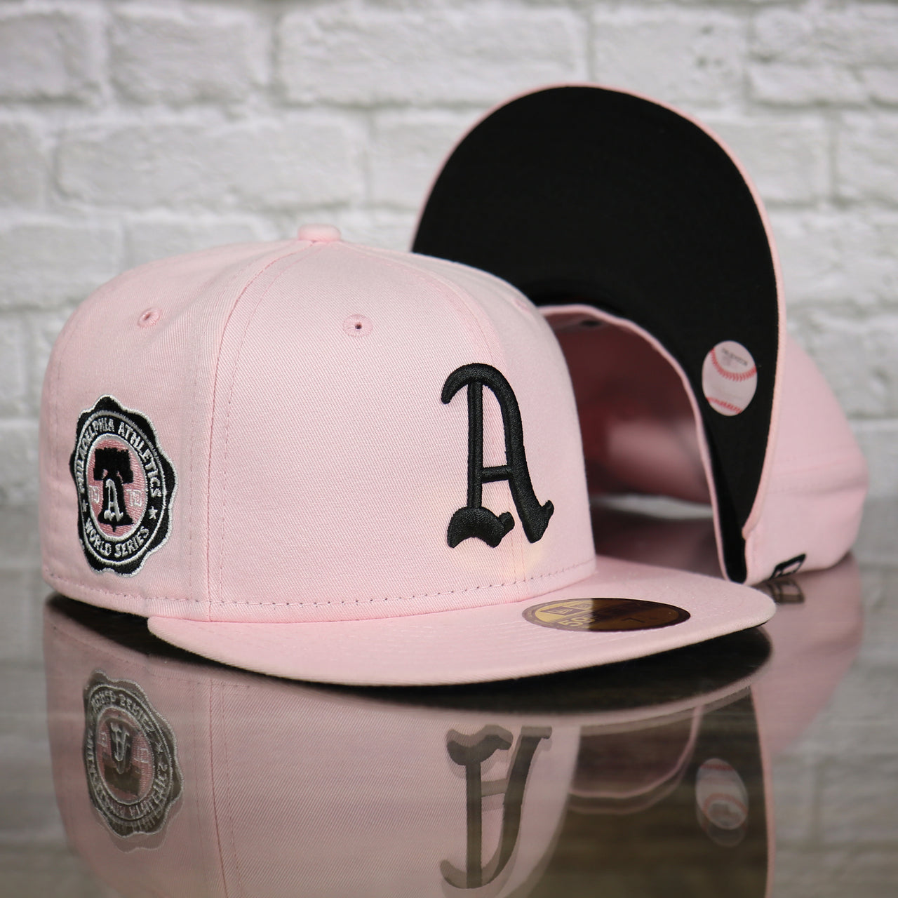 Philadelphia Athletics 1910 World Series Side Patch Black Bottom Pink 59Fifty Fitted Cap | "The Athletics Pack"