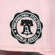 1910 world series patch on the Philadelphia Athletics 1910 World Series Side Patch Black Bottom Pink 59Fifty Fitted Cap | "The Athletics Pack"