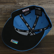 The underside of the Boston Red Sox MLB City Connect 2021 On-Field Side Patch 59Fifty Fitted