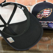 underside of the Philadelphia Eagles American Flag Mesh Back Trucker Hat | Hook and Loop Navy Trucker Hat