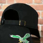 adjustable strap on the Throwback Philadelphia Eagles Black Adjustable Dad Hat