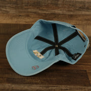 underside of the Philadelphia Phillies 1970 Quaker Logo Powder Blue Adjustable Dad Hat