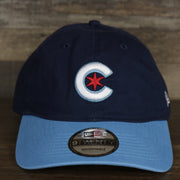 The front of the Chicago Cubs MLB City Connect 2021 On-Field 9Twenty Dad Hat