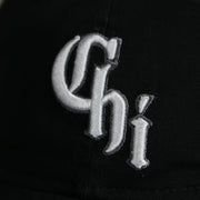 A close up of the logo on the Chicago White Sox MLB City Connect 2021 On-Field 9Twenty Dad Hat