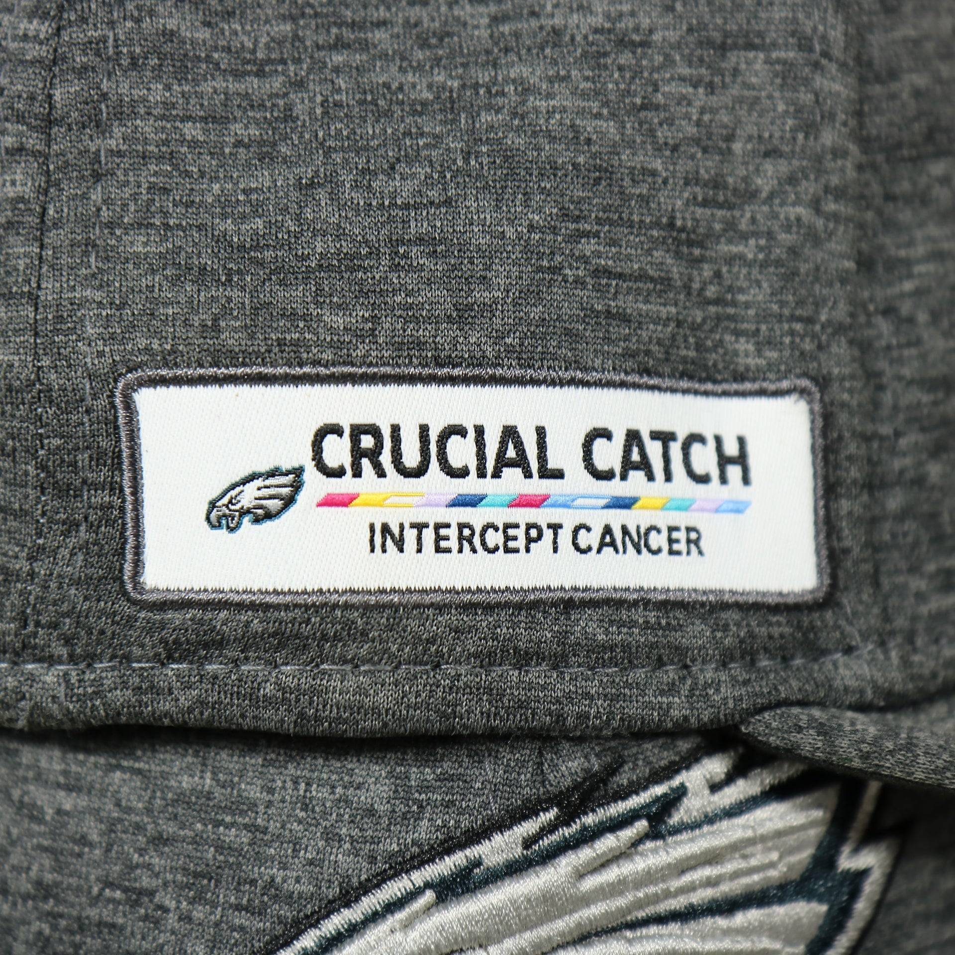 crucial catch patch on the Eagles Breast Cancer awareness fitted hat | Philadelphia eagles crucial catch sideline 59fifity fitted cap bca