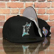 Marlins On-Field Grey Bottom Fitted Cap | Florida Marlins 1997 Game Worn World Series Side Patch Gray Under Brim 59Fifty Fitted Hat