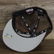 The underside of the San Diego Padres Onfield 2022 Batting Practice 59Fifty Trucker Hat