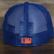 The backside of the New York Mets Onfield 2022 Batting Practice 59Fifty Trucker Hat