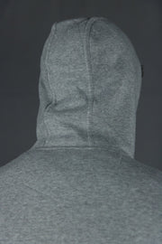 The three panel construction on the classic fleece heather gray pullover hoodie's hood allows for it to sit comfortably on the wearer's head