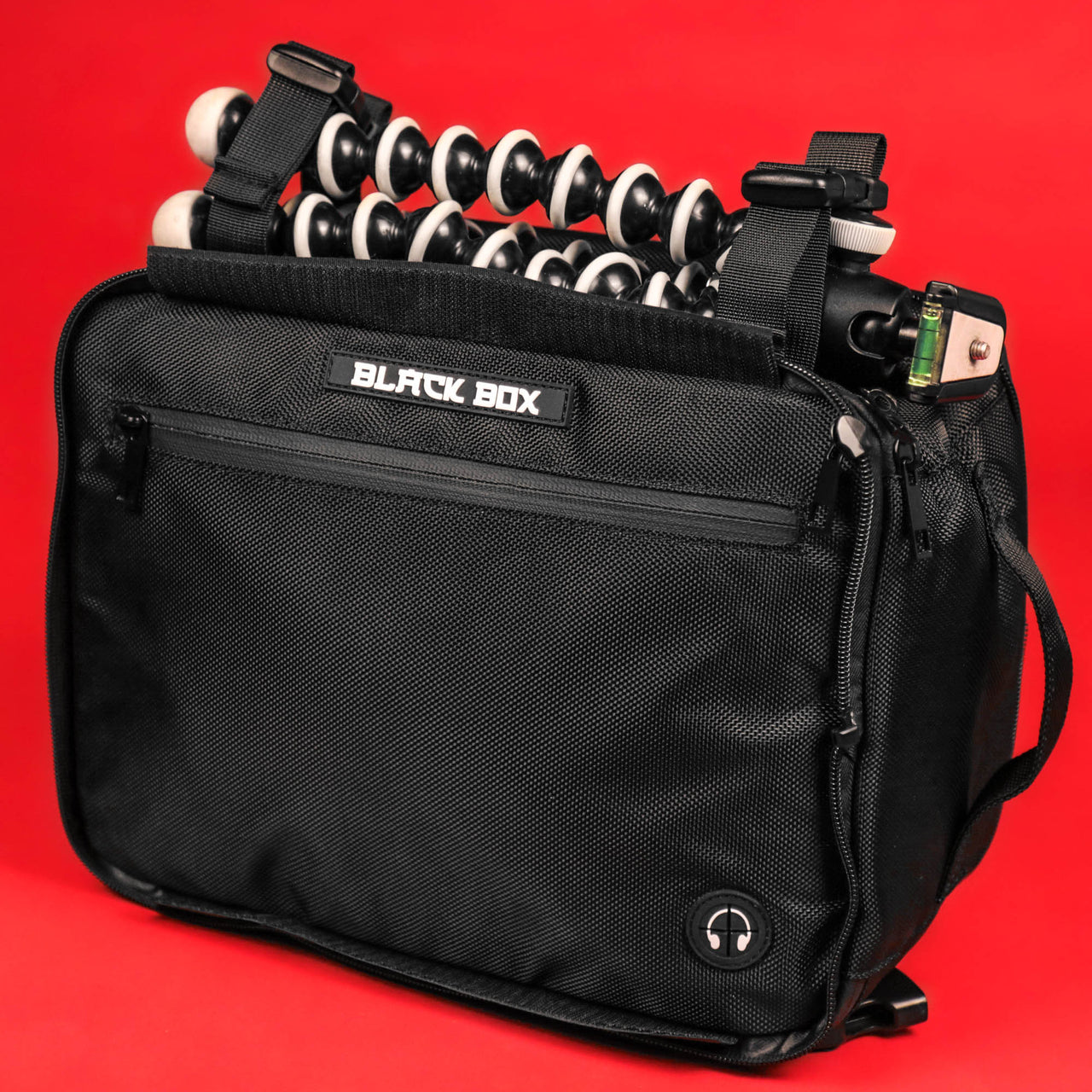 The Black Box Media Camera Travel Bag / Cap Carrier with Custom Dividers and Glasses Case