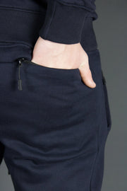 One of the three pockets of the Jordan Craig navy jogger pants.
