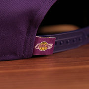 The Los Angeles Lakers strap at the backside of the logo tear purple 9fifty snapback hat.