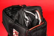 The Black Box Portable Hanging Sneaker Bag For Travel and Storage With Clear Window inside of the Flight Pack Duffle Bag