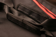 The hooks and loops handle on the Flight Pack Sneaker Duffle Bag To Match Bred 11s | Sneaker Duffel Travel Bag