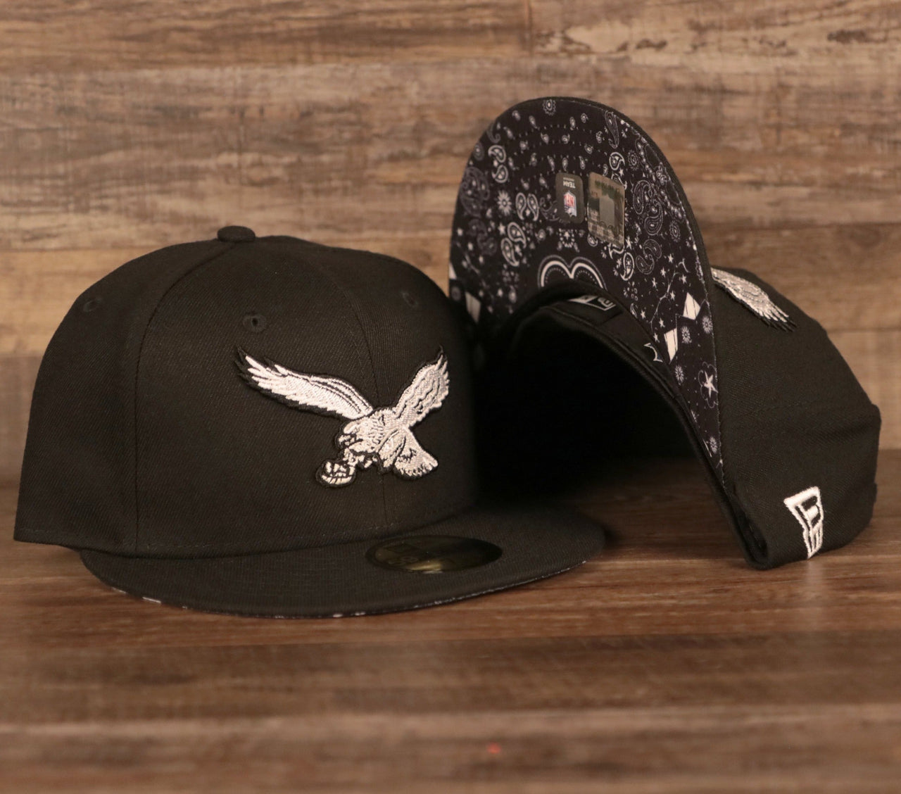 Philadelphia Eagles Throwback Logo Bandana Paisley Bottom 59Fifty Fitted Cap