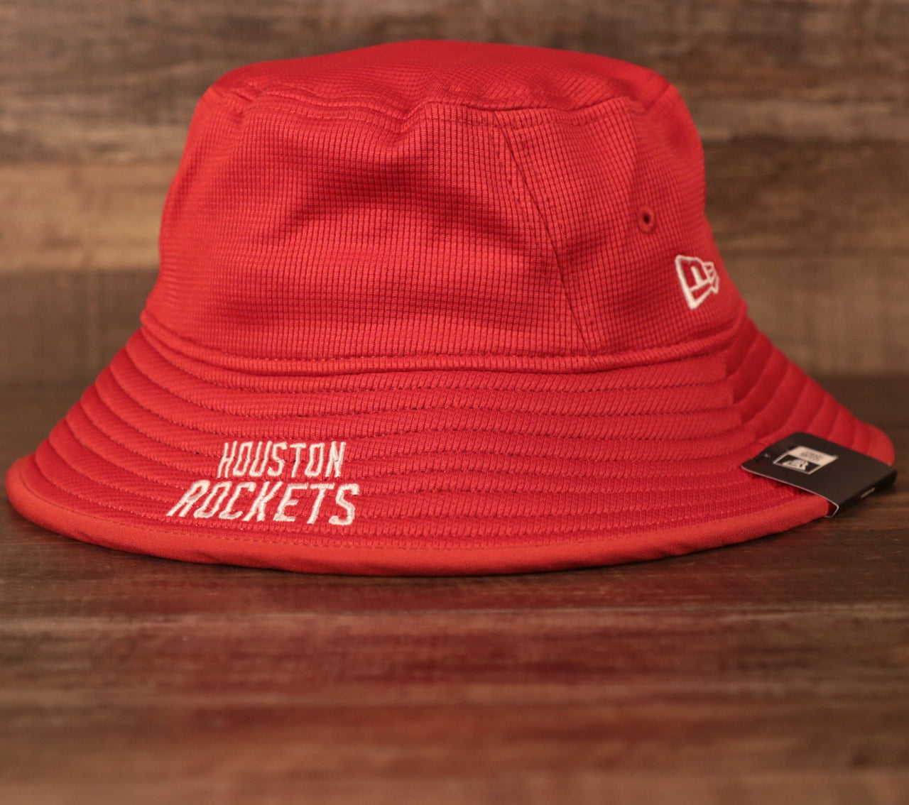 The Houston Rockets red bucket hat by New Era.