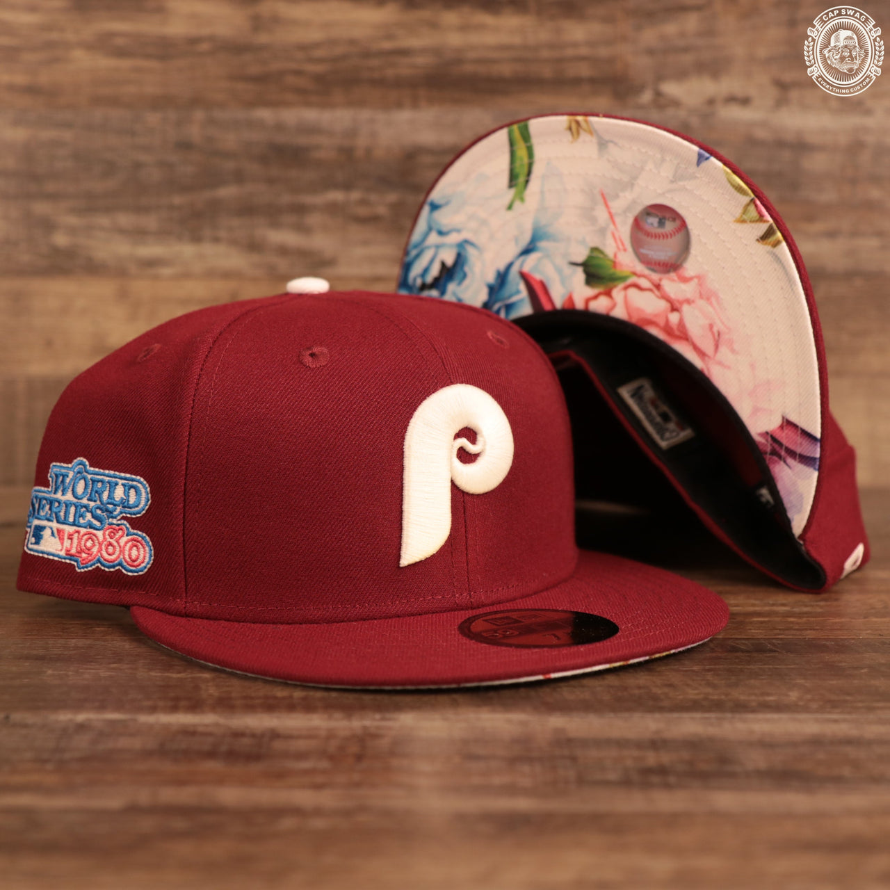 The glow in the dark Phillies floral underbrim 59fifty fitted cap by New Era.