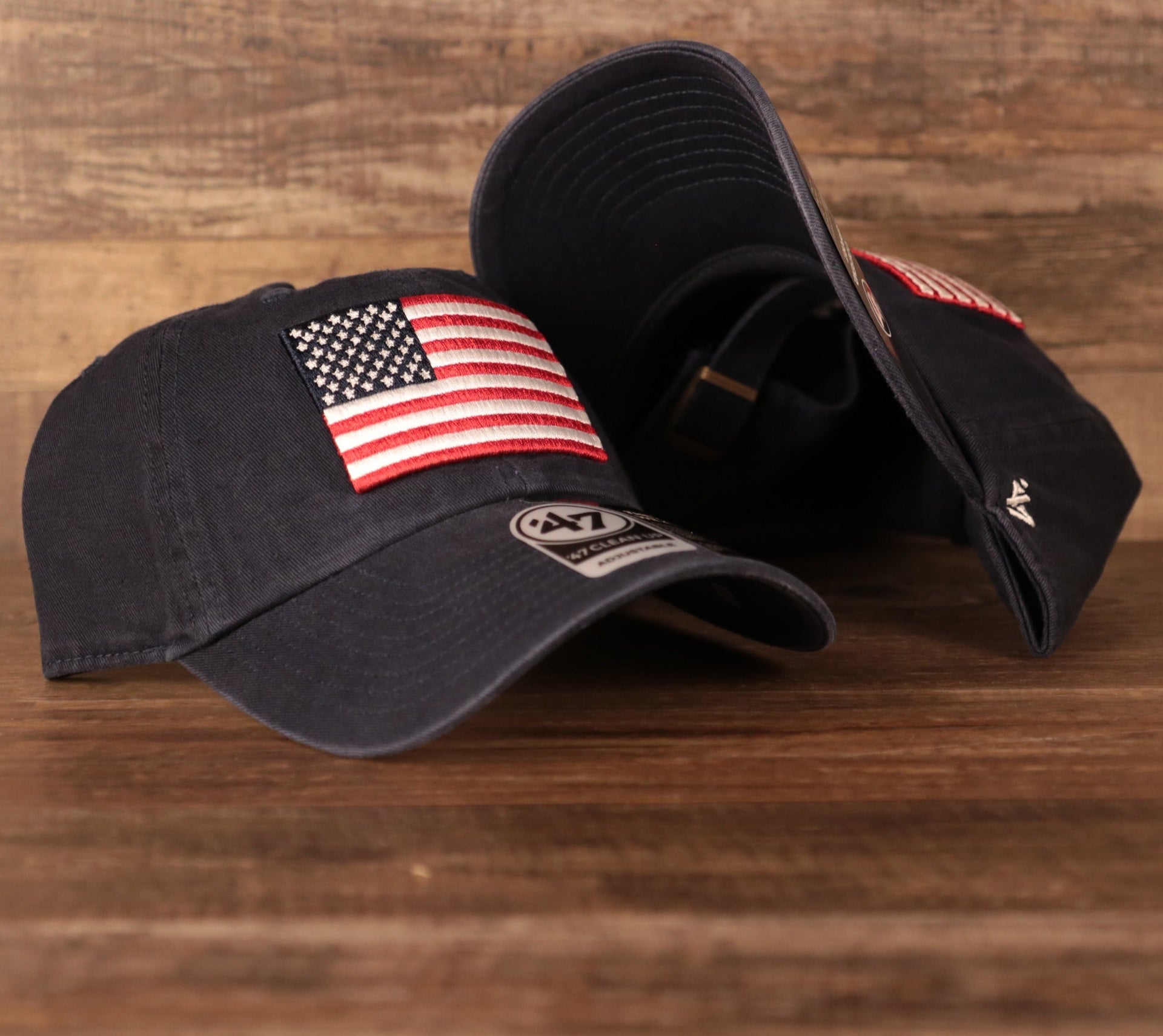 47 BRAND | OPERATION HAT TRICK | USA FLAG PATCH | COTTON | DAD HAT | NAVY | OSFM