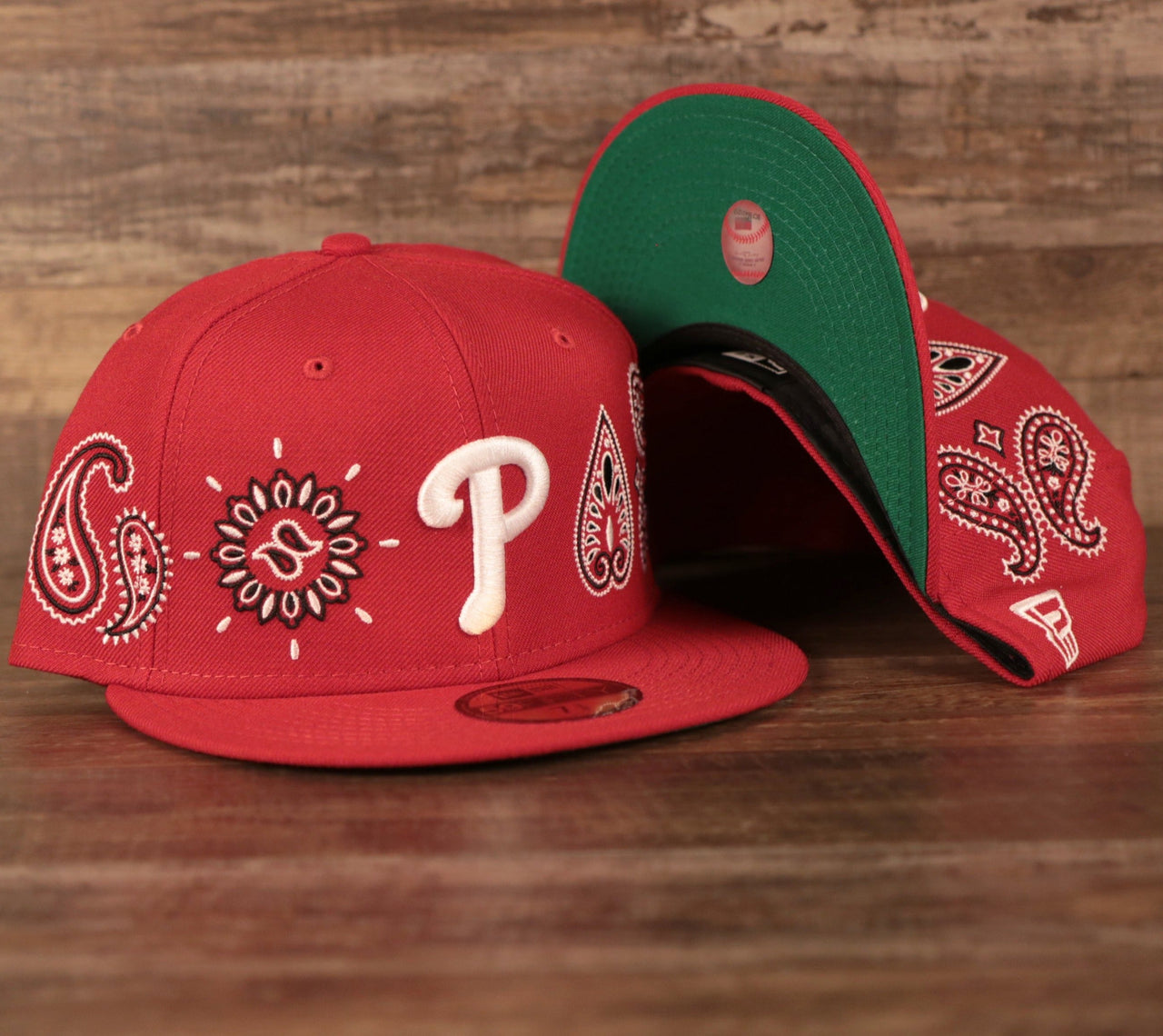Philadelphia Phillies Paisley Elements Bandana Retro Green Bottom 59Fifty Fitted Cap