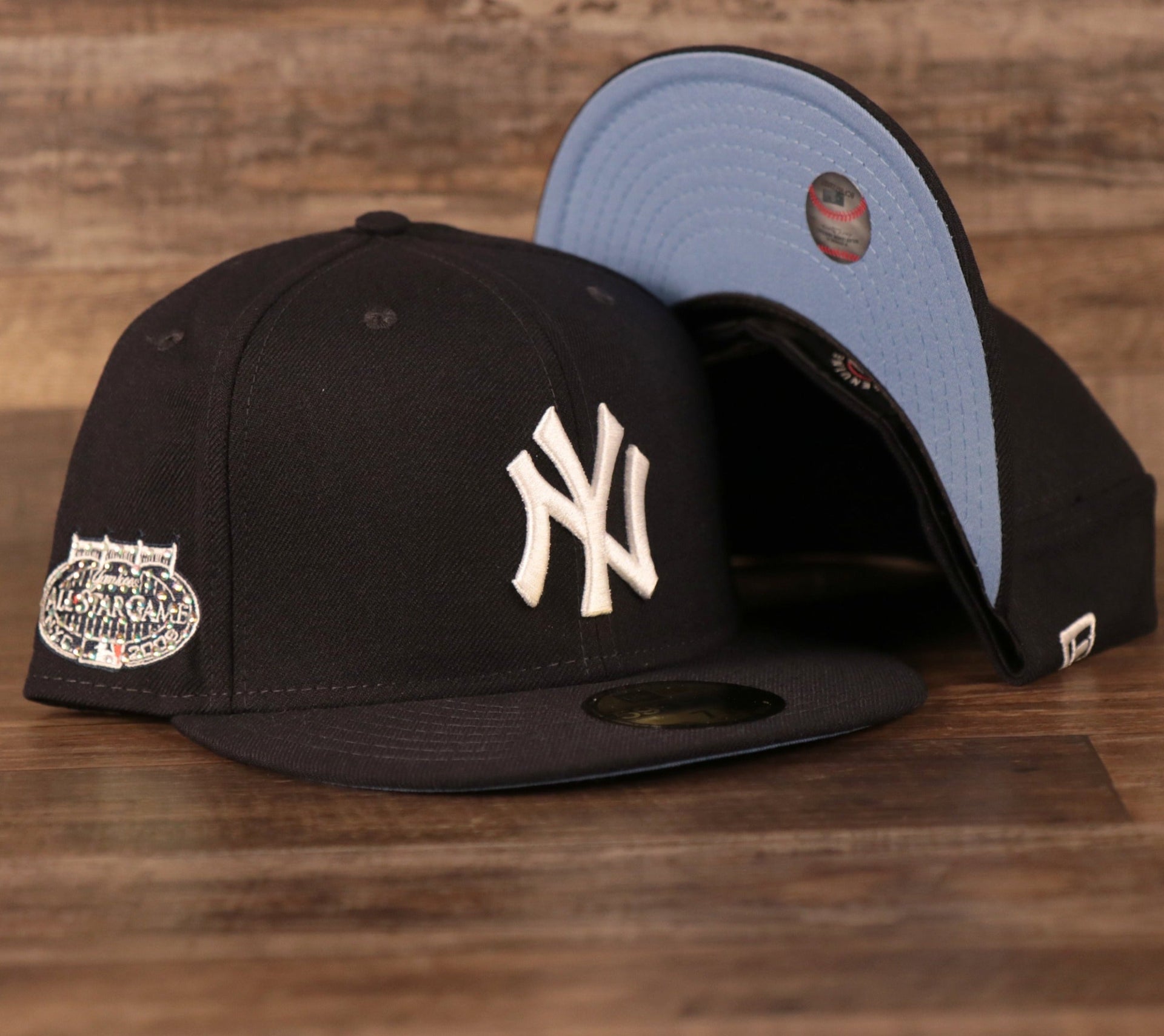 New York Yankees 2008 All Star Game Crystal Side Patch Icy Blue Bottom 59Fifty Fitted Cap