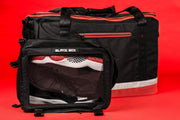 The Black Box Portable Hanging Sneaker Bag For Travel and Storage With Clear Window with the Black Box Flight Pack