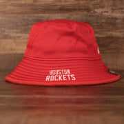 The Houston Rockets patch on the red NBA bucket hat by New Era.
