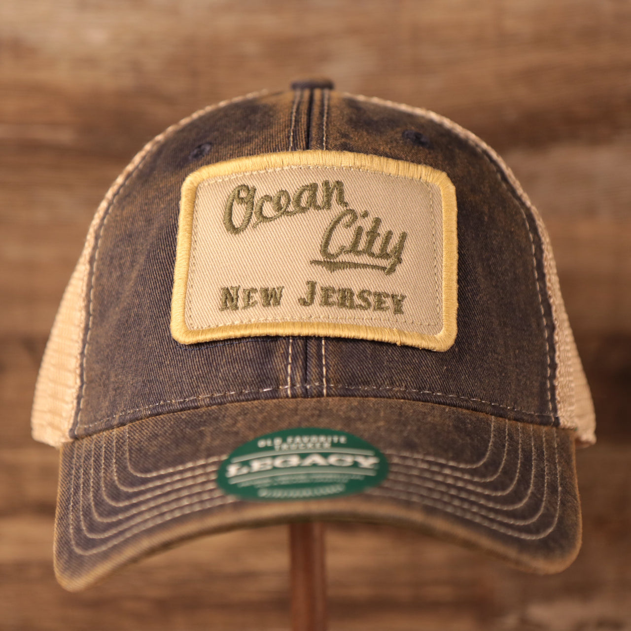 Ocean City Trucker Hat | OCNJ Mesh-back Dad Hat | Vintage wash Ocean City Patch Trucker Hat