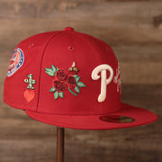 The red all over patch New Era fitted hat for the Philadelphia Phillies.