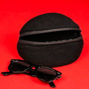 The Sun Glasses Holder on the Black Box Media Camera Travel Bag / Cap Carrier with Custom Dividers and Glasses Case