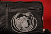 The mesh pocket on the Flight Pack Sneaker Duffle Bag To Match Bred 11s | Sneaker Duffel Travel Bag