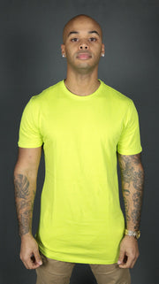 The yellow Jordan Craig longline scoop bottom tshirt for men.