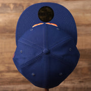 New York Mets vintage blue brim fitted 59fifty as seen from the top.