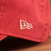 The white New Era logo on the left side of the Philadelphia Phillies washed pink 9twenty womens hat.