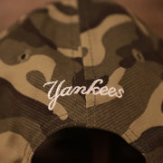 Yankees written on the back of the Armed Forces Day 2021 920 dad hat by New Era.
