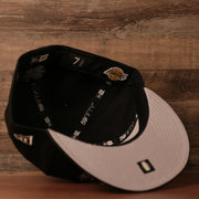 The grey underbrim for the black 17x Los Angeles Lakers champs 59fifty.