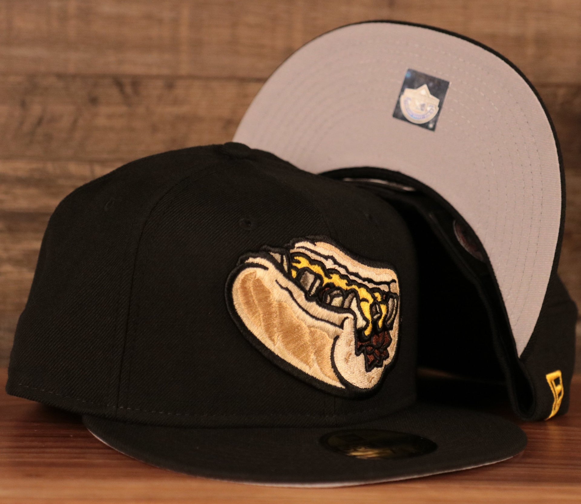 The black Philly cheeseteak with onions New Era fitted cap.
